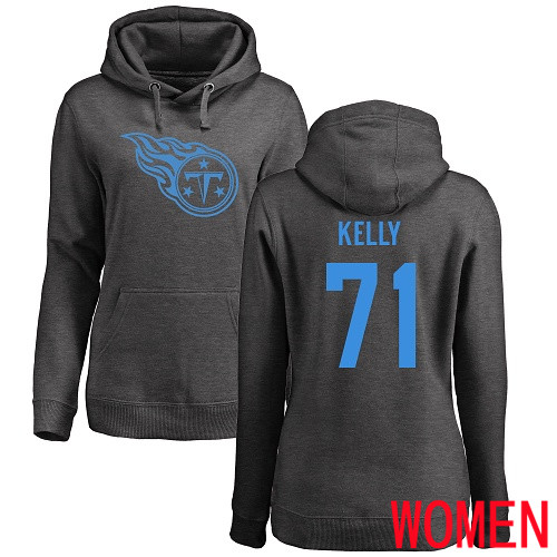Tennessee Titans Ash Women Dennis Kelly One Color NFL Football #71 Pullover Hoodie Sweatshirts->women nfl jersey->Women Jersey